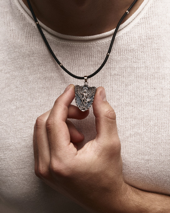 Кулон - щит ST. MICHAEL ARCHANGEL (червоне золото) / Кулони + 3