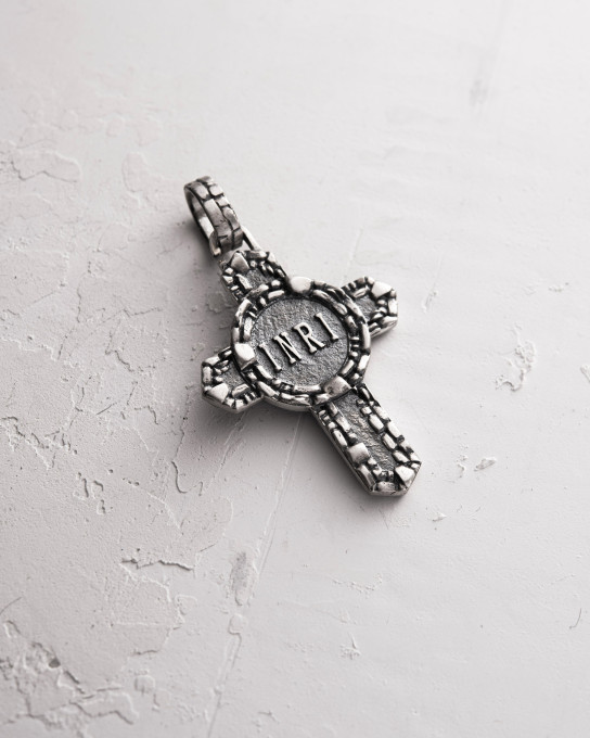Срібний хрест JESUS CHRIST. ENLIGHTENMENT / Кулони + 8