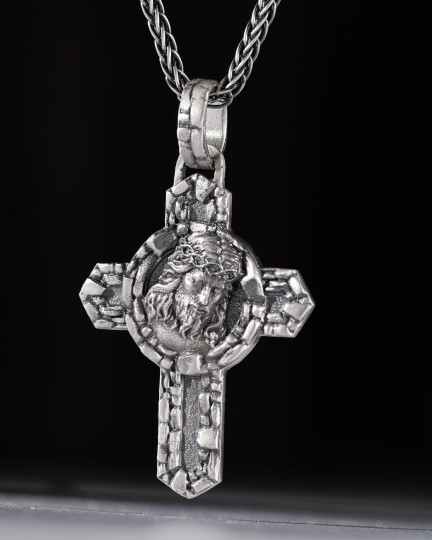 Серебряный крест JESUS CHRIST. ENLIGHTENMENT / Кулоны + 2
