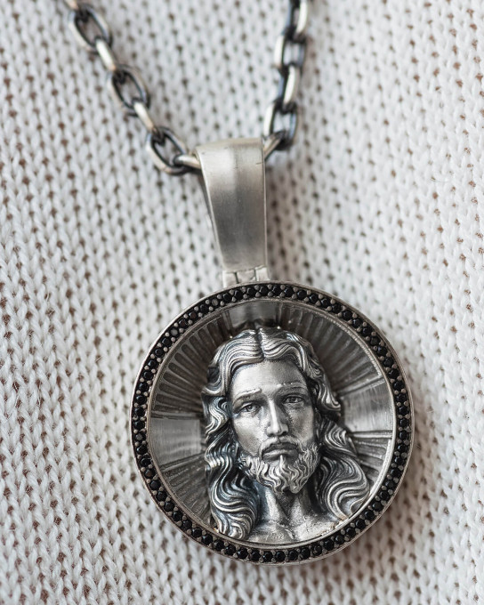 Срібний кулон FACE OF JESUS CHRIST / Кулони + 9