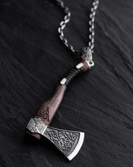Серебряный кулон VIKING AX (кокоболо) / Кулоны + 4