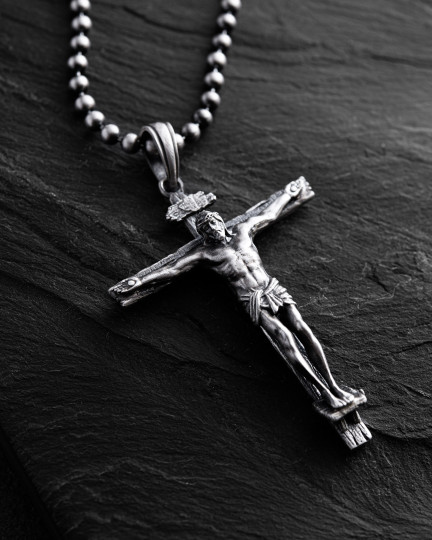 Серебряный крест CRUCIFIXION of JESUS CHRIST / Кулоны