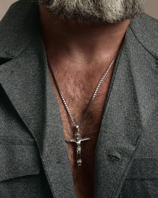 Серебряный крест CRUCIFIXION of JESUS CHRIST / Кулоны + 3