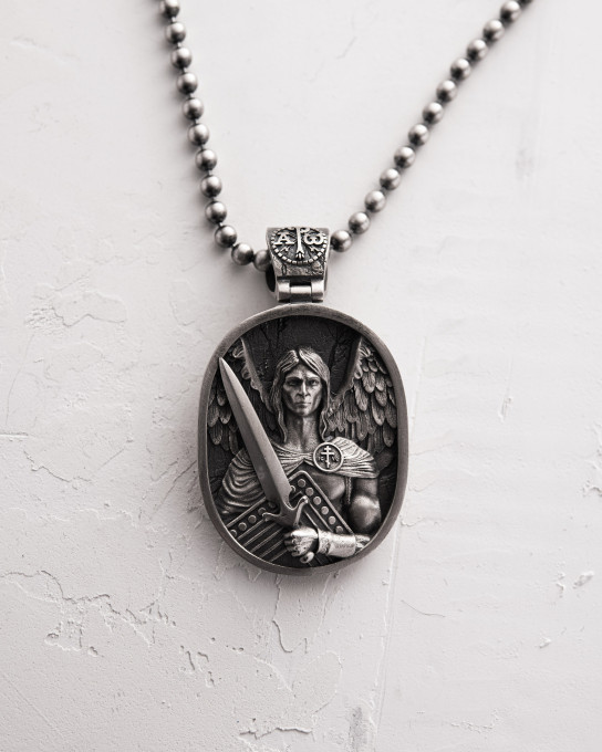 Серебряный кулон ST. ARCHANGEL MICHAEL / Кулоны + 7
