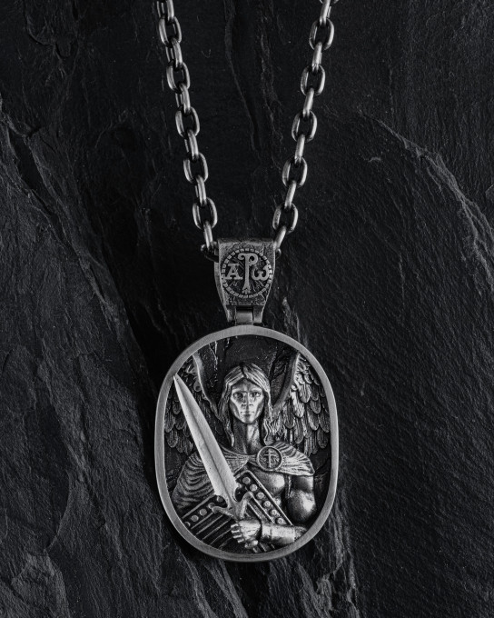 Серебряный кулон ST. ARCHANGEL MICHAEL / Кулоны + 4