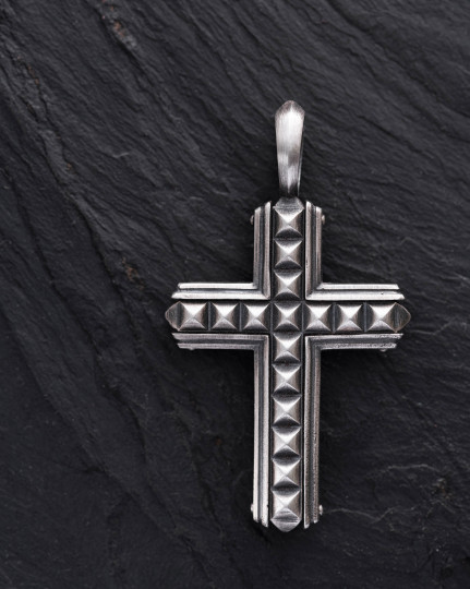Серебряный крест FAITH / Кулоны + 3