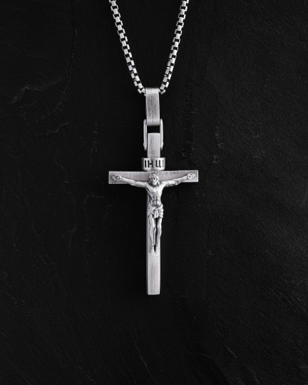 Серебряный крест CRUCIFIXION of JESUS CHRIST. REDEMPTION / Кулоны