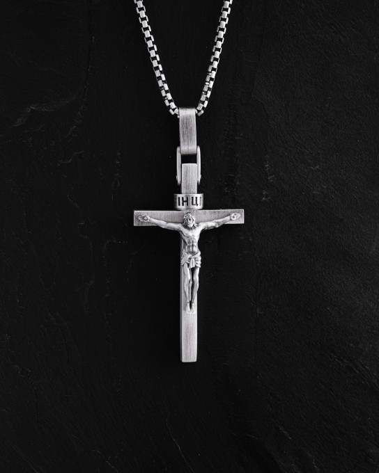 Срібний хрест CRUCIFIXION of JESUS CHRIST. REDEMPTION / Кулони