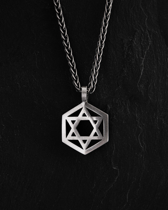 Срібний кулон HEBREW STAR / Кулони + 5