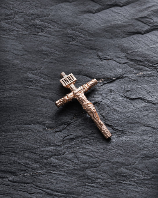 Золотий хрест CRUCIFIXION of JESUS CHRIST S / Кулони + 6