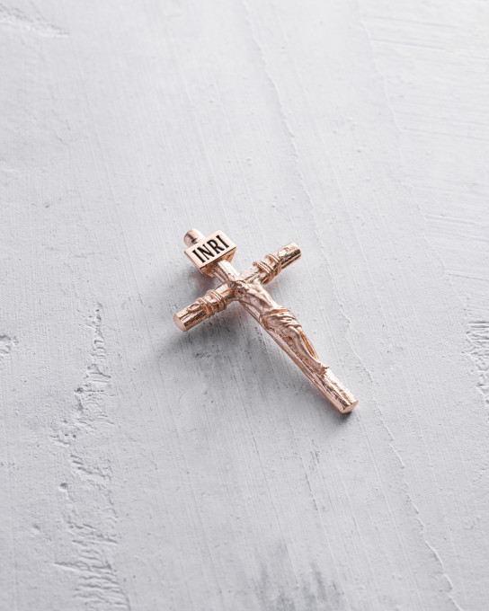 Золотий хрест CRUCIFIXION of JESUS CHRIST S / Кулони + 7