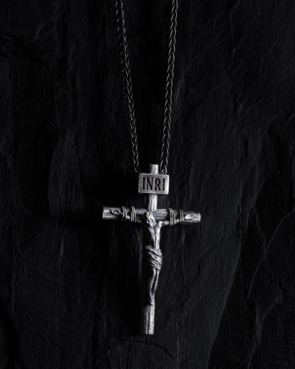 Серебряный крест CRUCIFIXION of JESUS CHRIST. INRI / Кулоны