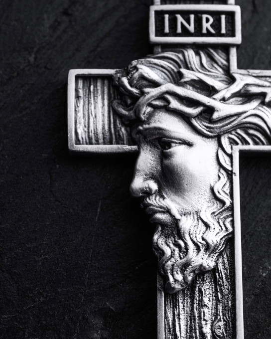Срібний хрест FACE OF JESUS CHRIST. INRI / Кулони + 5