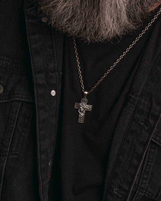 Срібний хрест FACE OF JESUS CHRIST. INRI / Кулони + 3