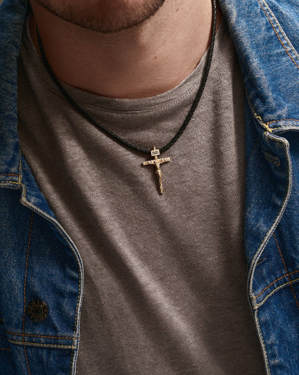 Крест в желтом золоте CRUCIFIXION of JESUS CHRIST S / Кулоны + 2