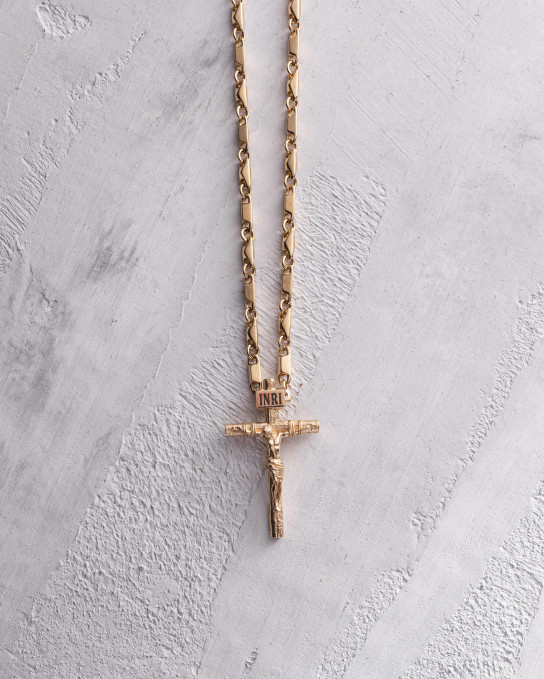 Хрест в жовтому золоті CRUCIFIXION of JESUS CHRIST M / Кулони + 7