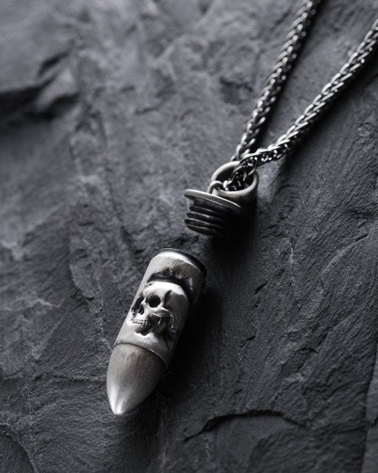 Серебряный кулон BULLET WITH SKULL / Кулоны + 7