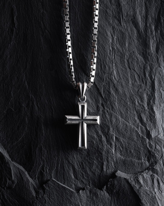Срібний хрест BLESSED / Кулони + 4