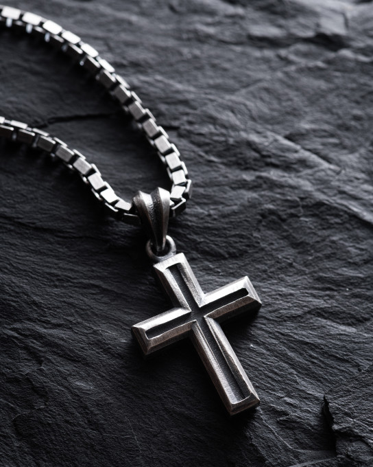 Срібний хрест BLESSED / Кулони