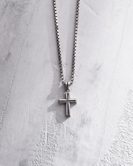 Срібний хрест BLESSED / Кулони + 8