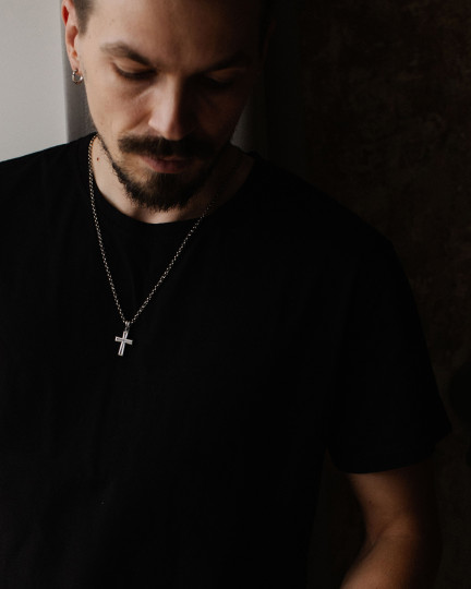Серебряный крест BLESSED  / Кулоны + 4