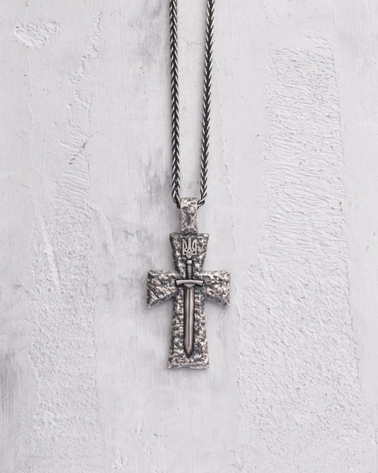 Срібний кулон KOZAK CROSS - SWORD / Кулони + 4