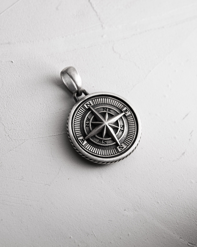 Срібний кулон COMPASS. POLAR STAR 4