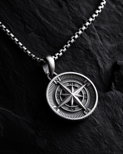 Срібний кулон COMPASS. POLAR STAR / Кулони + 2