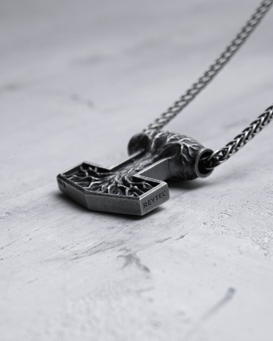 Срібний кулон THOR'S HAMMER with TREE OF LIFE / Кулони + 8