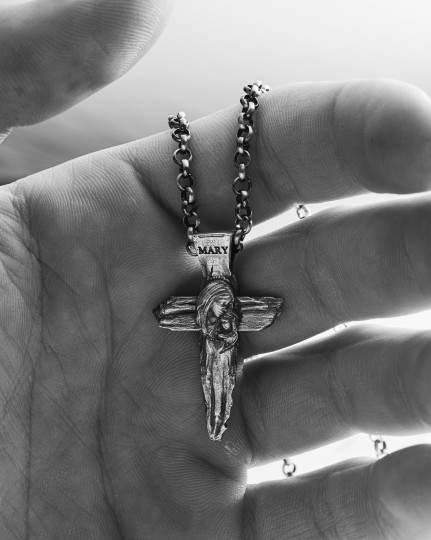 Серебряный крест VIRGIN MARY with BABY JESUS / Кулоны + 3