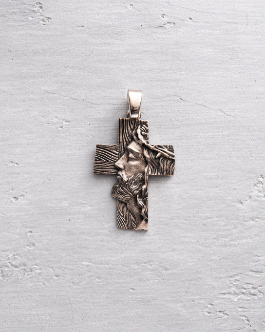 Хрест у білому золоті THE FACE OF FAITH / Кулони