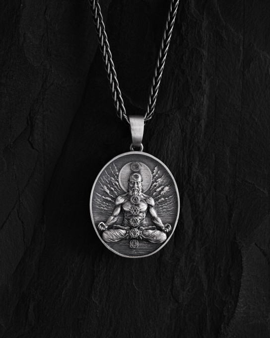 Серебряный кулон BUDDHA 7 CHAKRAS MEDITATION / Кулоны