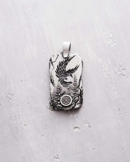 Серебряный кулон LORD OF THE SKY. VEGVISIR / Кулоны + 11