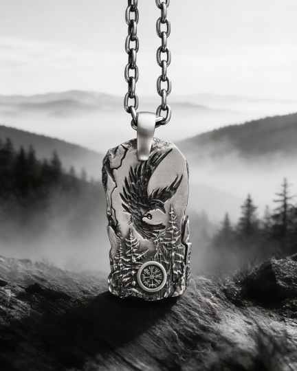 Серебряный кулон LORD OF THE SKY. VEGVISIR / Кулоны