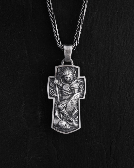 Серебряный крест ARCHANGEL MICHAEL / Кулоны