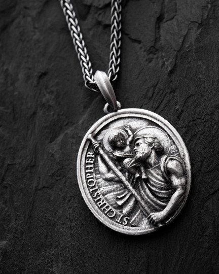 Серебряный кулон ST. CHRISTOPHER / Кулоны + 3