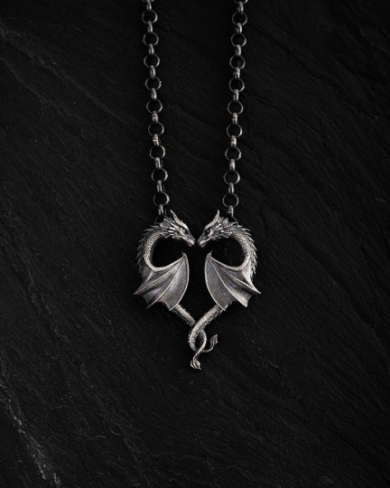 Серебряный кулон на цепочке DRAGONS HEART / Кулоны