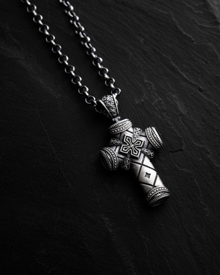 Серебряный крест CRUCIS FIDEI / Кулоны + 4
