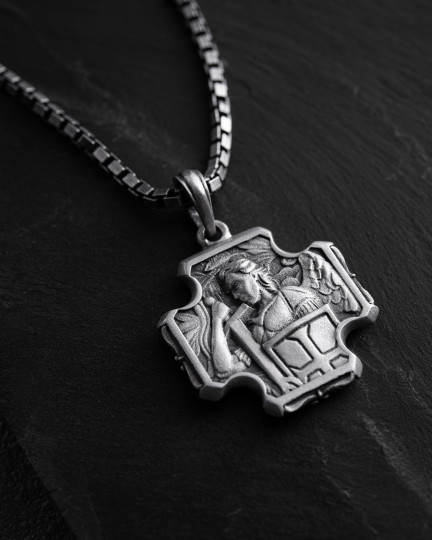 Серебряный крест SAINT MICHAEL / Кулоны + 4