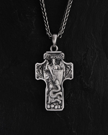 Серебряный крест ST. MICHAEL / Кулоны