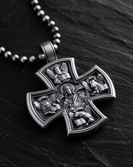 Серебряный крест MARK LUKE JOHN FOUR EVANGELISTS / Кулоны + 4