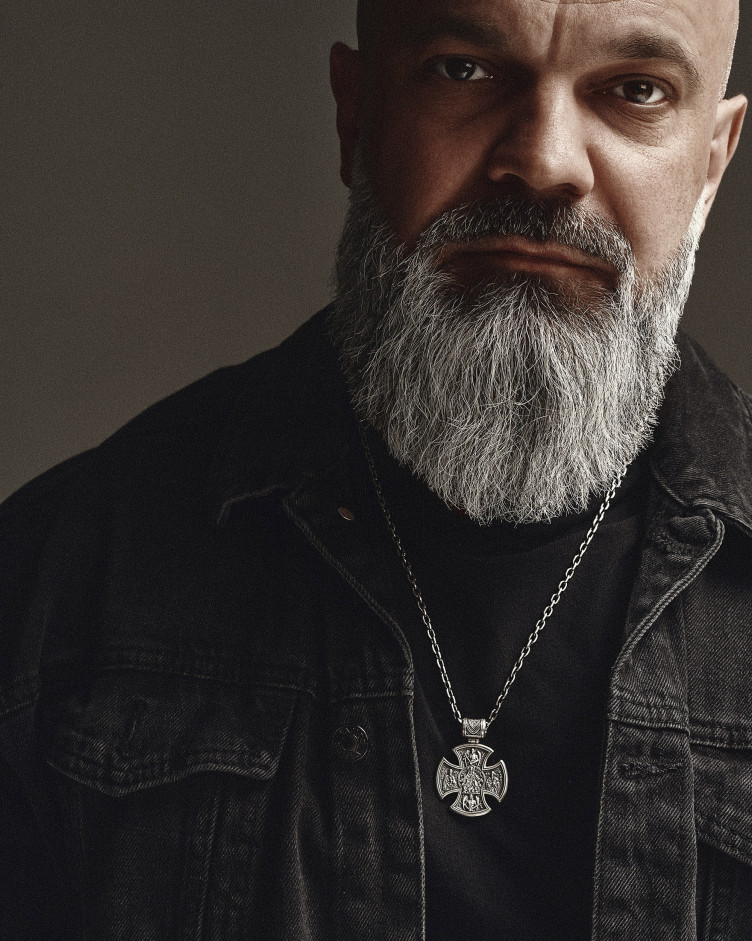 Срібний хрест JESUS ​​CHRIST. SAINT MARY, PRAY FOR US 2