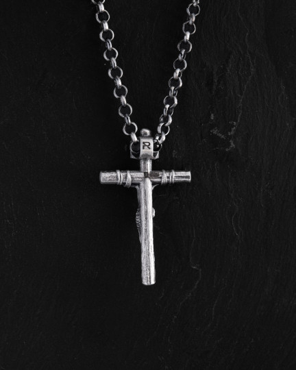 Срібний хрест CRUCIFIXION of JESUS CHRIST. INRI mini / Кулони + 3