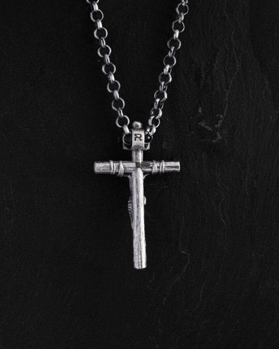 Срібний хрест CRUCIFIXION of JESUS CHRIST. INRI mini / Кулони + 3