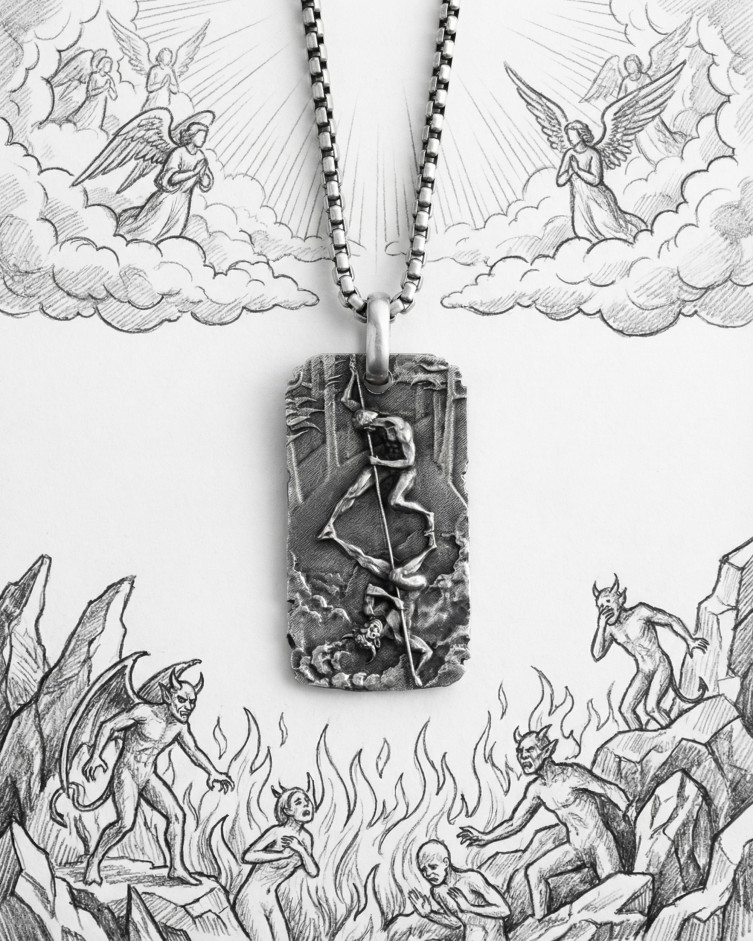 Срібний кулон BOXE OMBRA