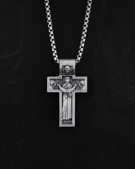 Серебряный крест THE CRUCIFIXION OF JESUS ​​CHRIST. PROTECTION / Кулоны + 3