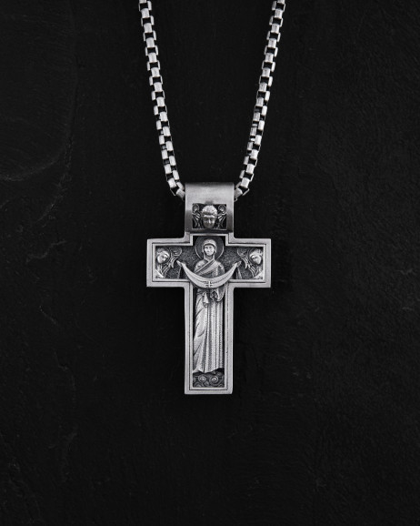 Срібний хрест THE CRUCIFIXION OF JESUS ​​CHRIST. PROTECTION 2