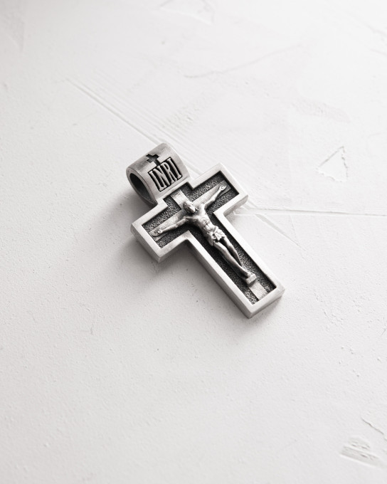 Срібний хрест THE CRUCIFIXION OF JESUS ​​CHRIST. PROTECTION / Кулони + 5