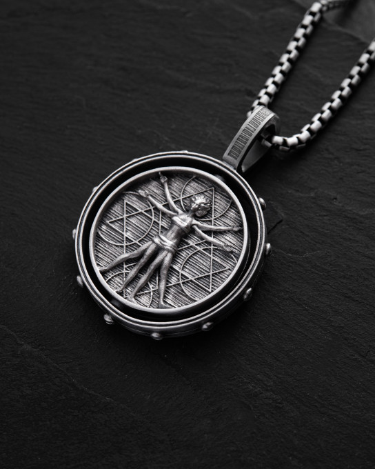 Срібний кулон VITRUVIAN MAN (Da Vinci) / Кулони + 5