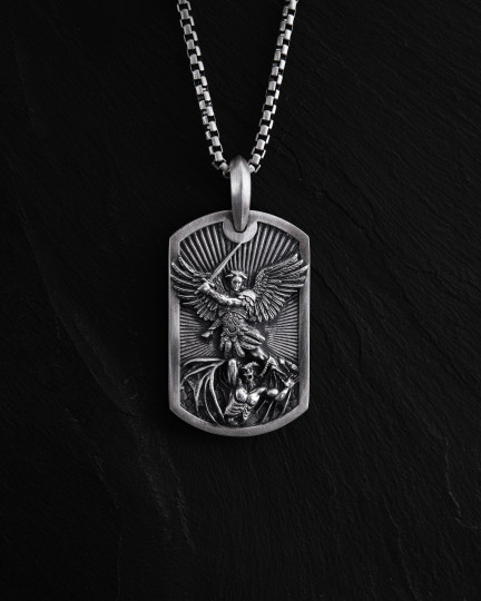 Серебряный кулон SAINT MICHAEL / Кулоны + 3